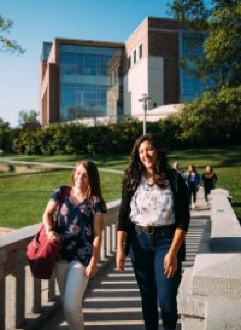 Doane students walking on campus.